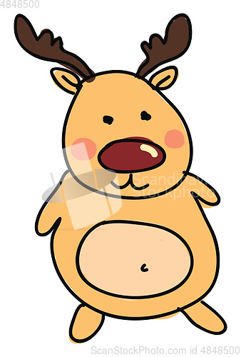 Image of A fat deer vector or color illustration