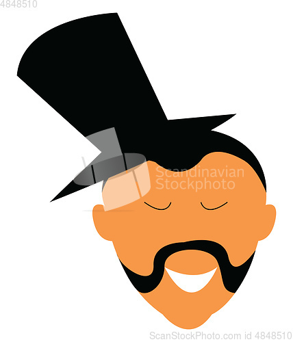 Image of A man in top hat and albert style mustache vector or color illus