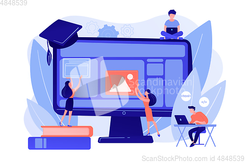 Image of Web development courses concept vector illustration