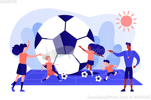Image of Soccer camp concept vector illustration.