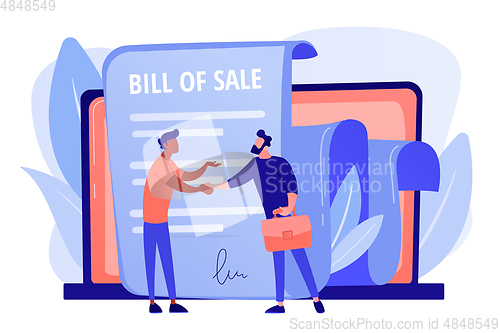 Image of Bill of sale concept vector illustration