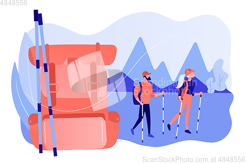 Image of Summer hiking concept vector illustration.