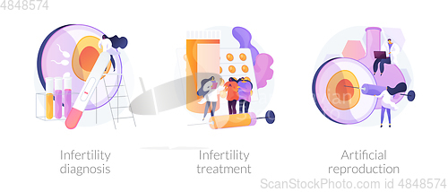 Image of Infertility test and treatment vector concept metaphors.