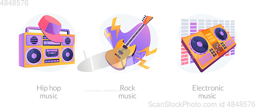 Image of Popular music styles vector concept metaphors.