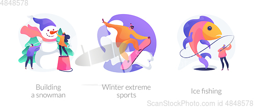 Image of Winter activities vector concept metaphors.