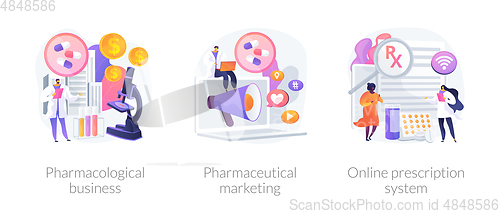 Image of Pharmacological service vector concept metaphors.