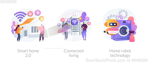 Image of City and home with cognitive intelligence vector concept metaphors.