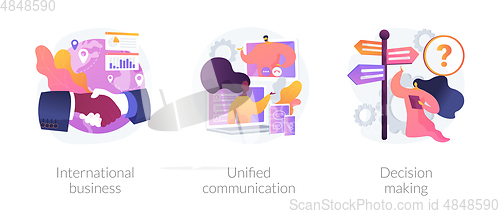 Image of Business communication and collaboration vector concept metaphors.