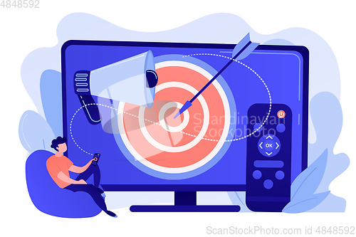 Image of Addressable TV advertising concept vector illustration.