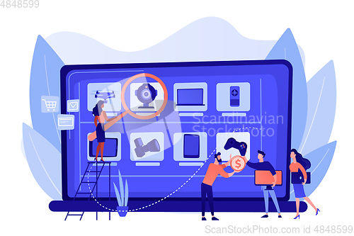 Image of Online flea market concept vector illustration.