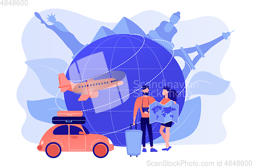 Image of Global travelling concept vector illustration.