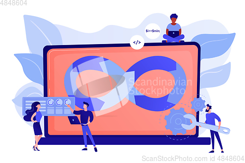 Image of DevOps team concept vector illustration