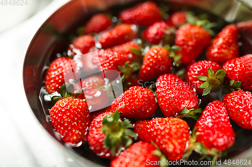 Image of Washing Strawberry in bowl