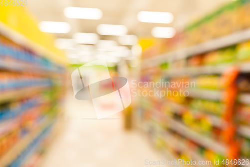 Image of Supermarket blur background with bokeh