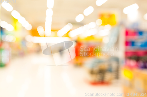 Image of Blurred abstract background inside supermarket