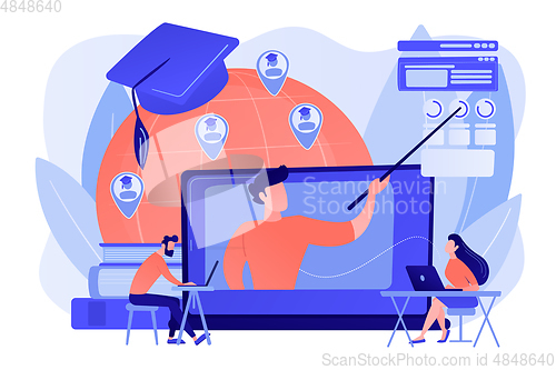 Image of Global online education concept vector illustration.