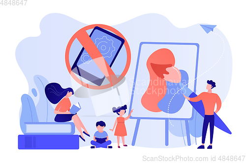 Image of Low tech parenting concept vector illustration.