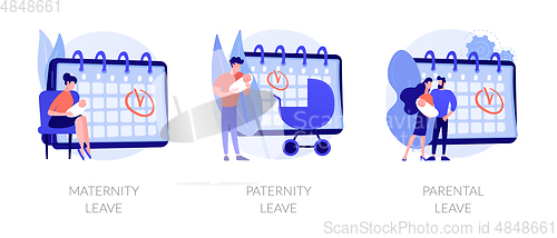 Image of Pregnancy, childbirth and newborn care vacation time vector concept metaphors