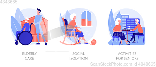 Image of Old people lifestyle vector concept metaphors.