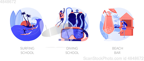Image of Seaside activities vector concept metaphors.