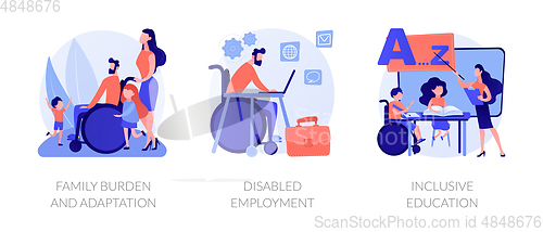 Image of Disabled people assistance vector concept metaphors.