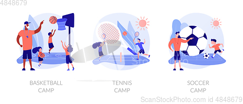 Image of Sport camps vector concept metaphors.