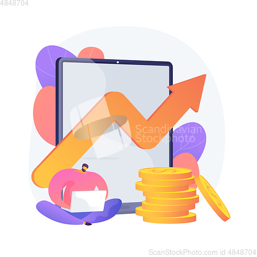 Image of Internet business income vector concept metaphor