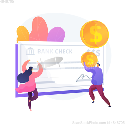 Image of Bank check vector concept metaphor