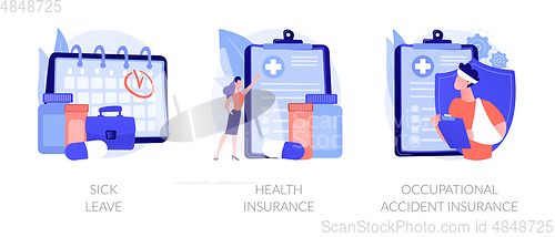 Image of Worker healthcare system vector concept metaphors