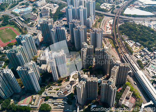 Image of Top view of hong kong building