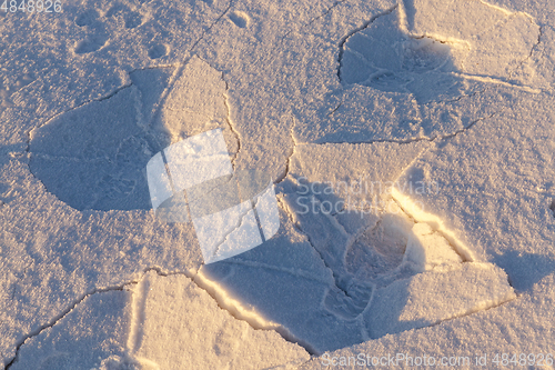 Image of snow lying in snowdrifts