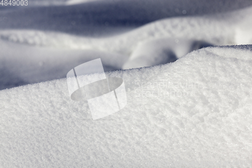 Image of snowdrifts . close-up photo