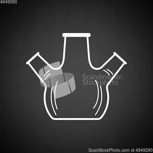 Image of Icon of chemistry round bottom flask with triple throat