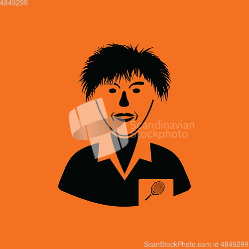 Image of Tennis man athlete head icon