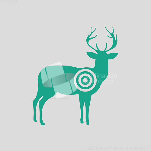 Image of Deer silhouette with target  icon