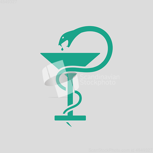Image of Medicine sign with snake and glass icon