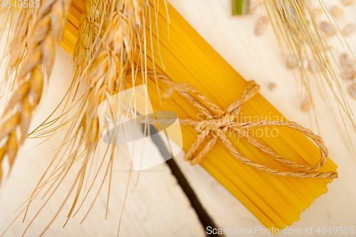 Image of organic Raw italian pasta and durum wheat