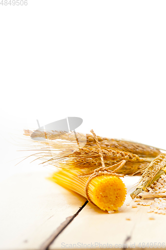 Image of organic Raw italian pasta and durum wheat