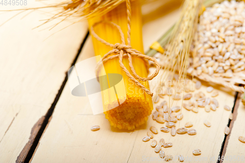 Image of organic Raw italian pasta and durum wheat