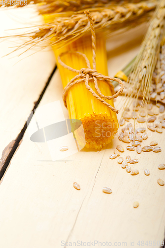 Image of organic Raw italian pasta and durum wheat