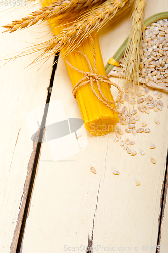 Image of organic Raw italian pasta and durum wheat