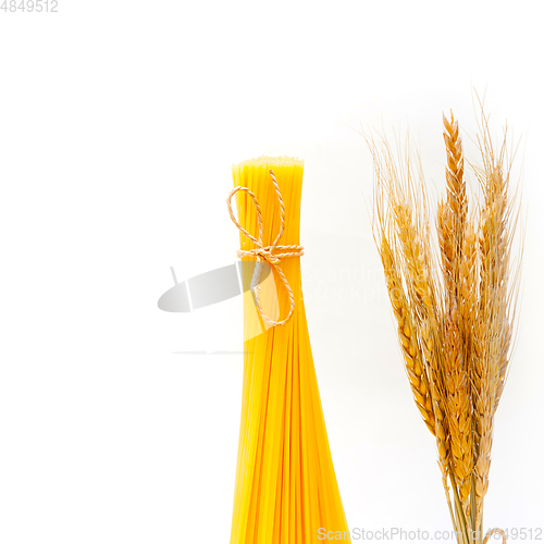 Image of organic Raw italian pasta and durum wheat
