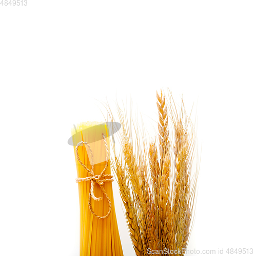 Image of organic Raw italian pasta and durum wheat