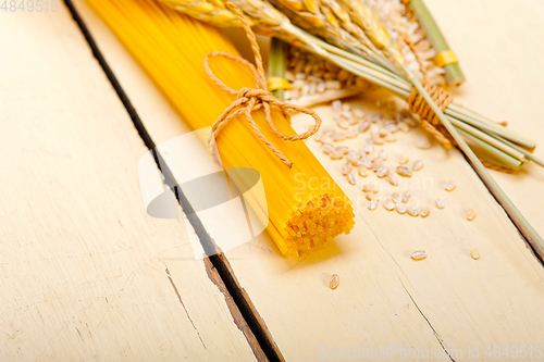 Image of organic Raw italian pasta and durum wheat