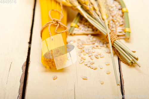 Image of organic Raw italian pasta and durum wheat