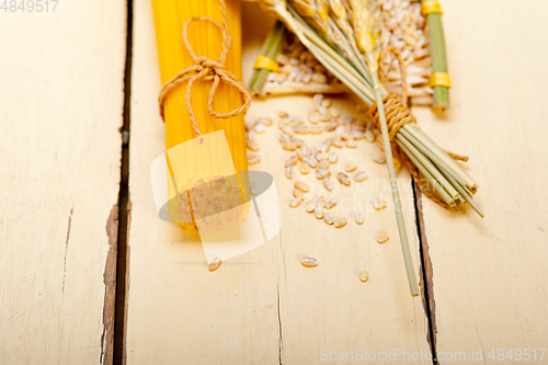 Image of organic Raw italian pasta and durum wheat