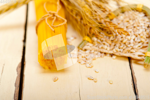 Image of organic Raw italian pasta and durum wheat