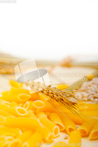 Image of Italian pasta penne with wheat