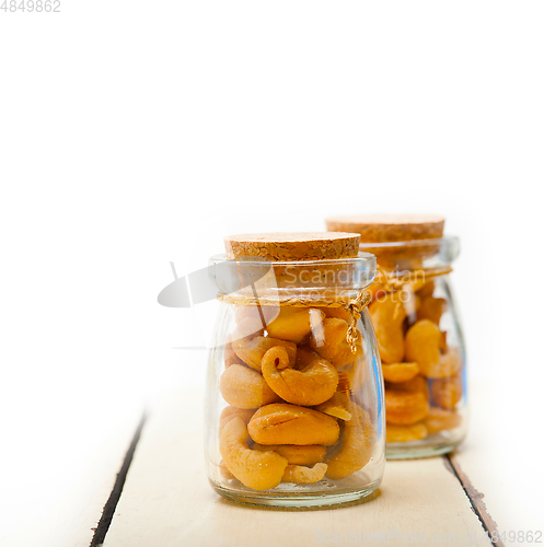 Image of cashew nuts on a glass jar