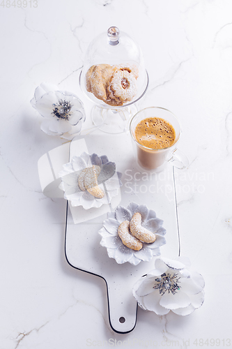 Image of Vanillekipferl - Fresh Vanilla Cookies With Powdered Sugar For C